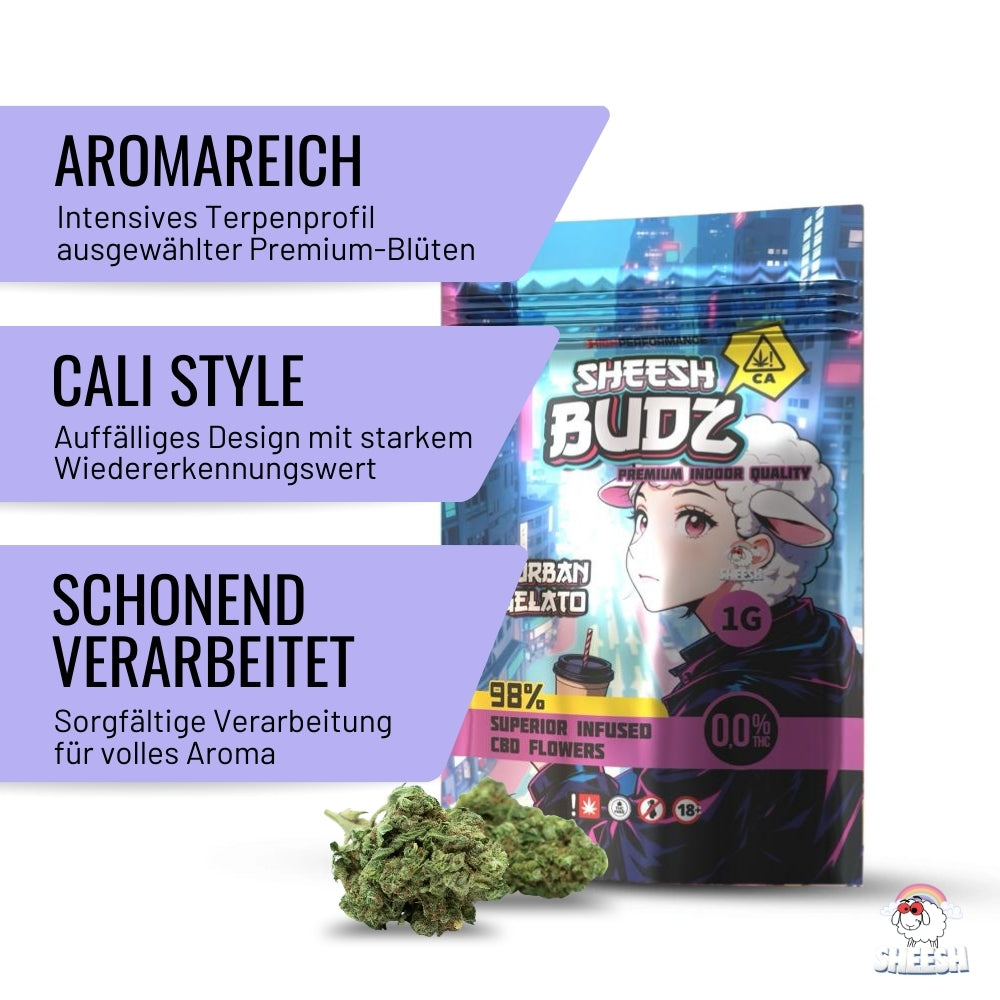 SHEESH BUDZ - CBD Blüten - Durban Gelato - 1g