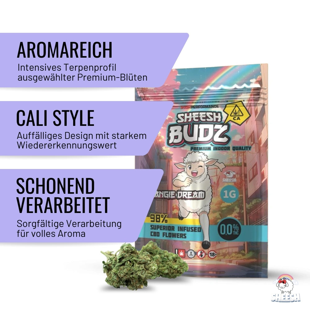 SHEESH BUDZ - CBD Blüten - Tangie Dream - 1g