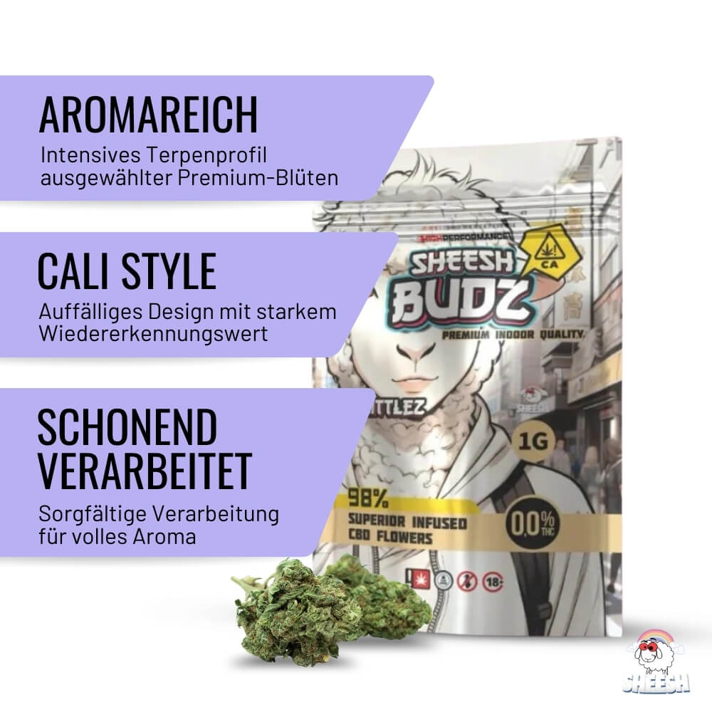 SHEESH BUDZ - CBD Blüten - Zkittlez - 1g