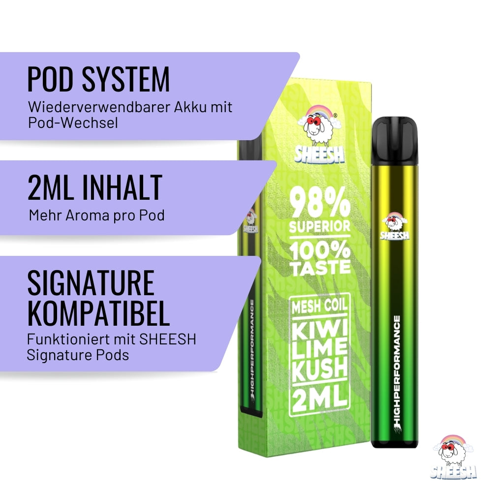 SHEESH - True Taste Line - Kiwi Lime Kush - Superior Vape 2ml